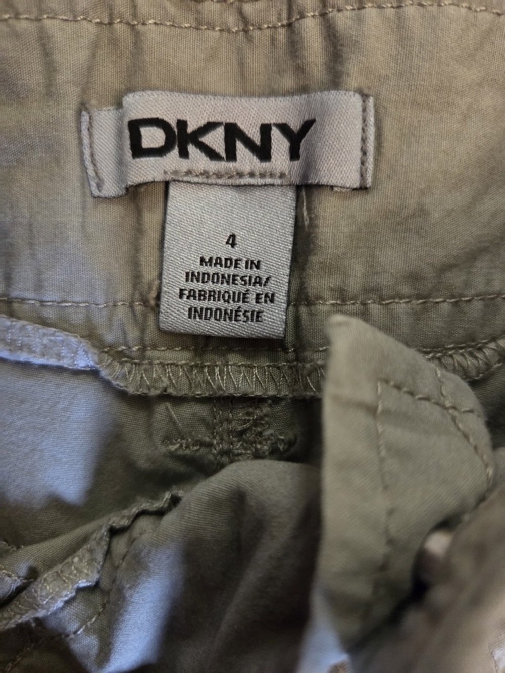 DKNY Pale Military Green Utility Cargo Bermuda Shorts - Picture 6 of 6